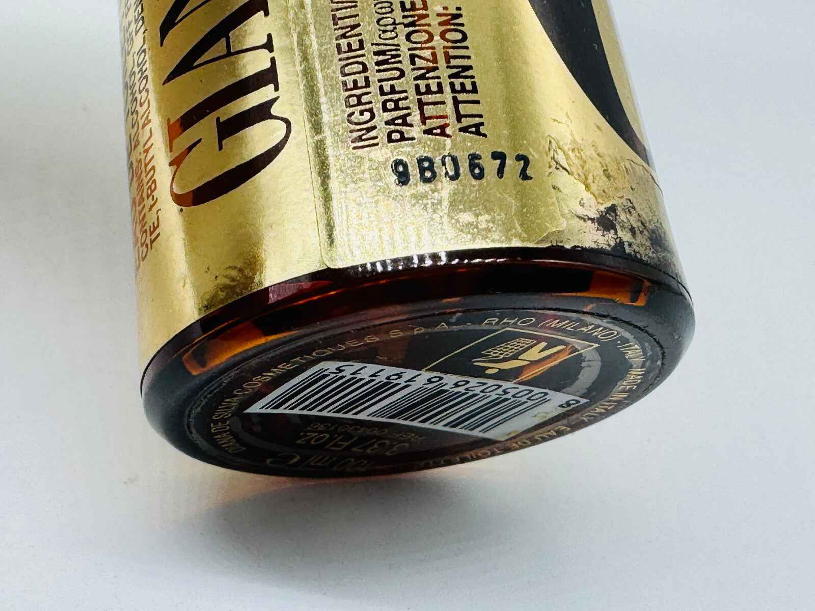 Flacone di Profumo Gff Uomo Vintage con etichetta dorata e dettagli sulla composizione