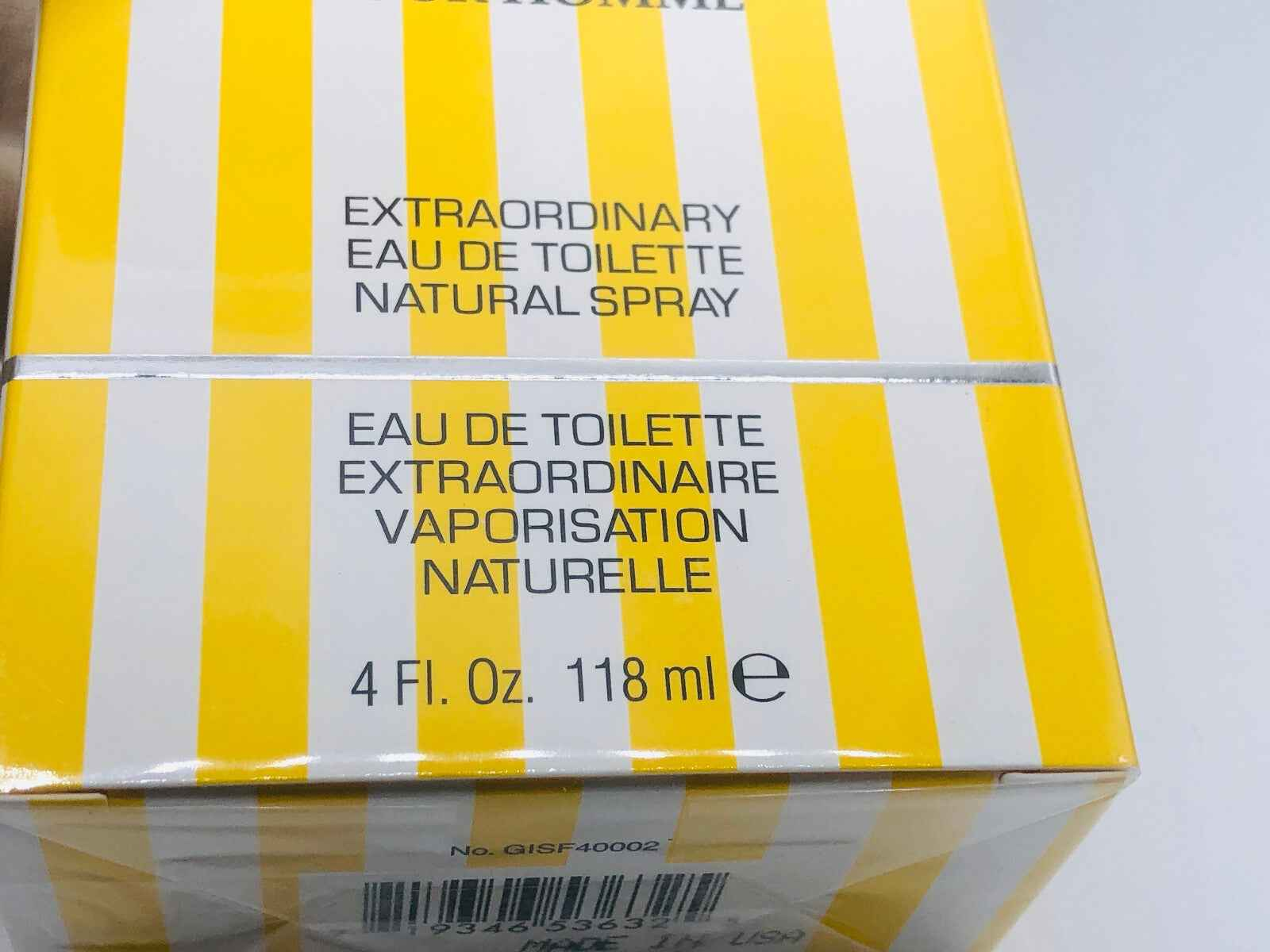 Scatola di Giorgio Beverly Hills Homme Eau de Toilette Spray Naturale, 118 ml, con strisce gialle distintive