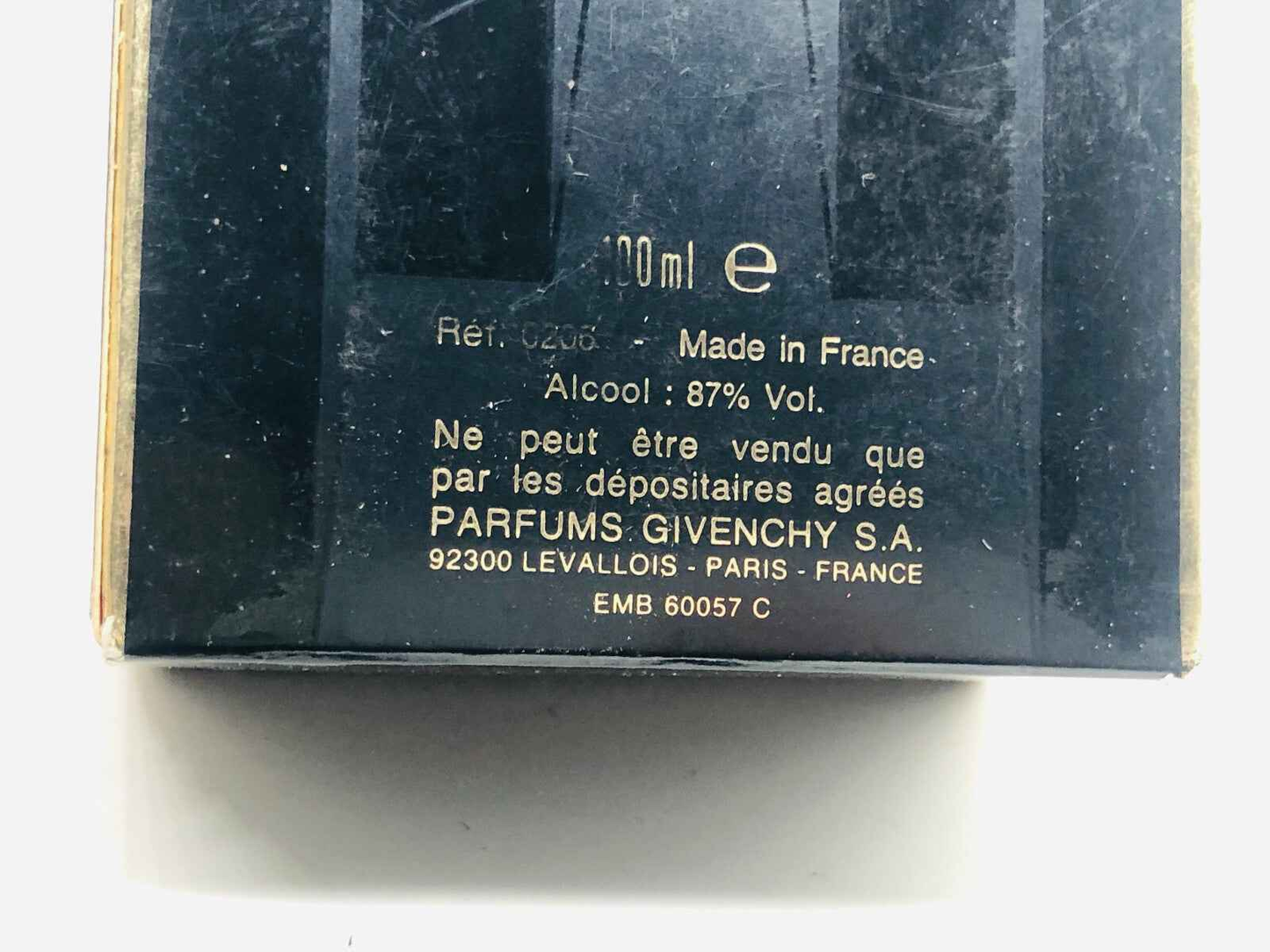 Confezione del profumo Vintage Givenchy Xeryus 100ml con dettagli in francese sul retro