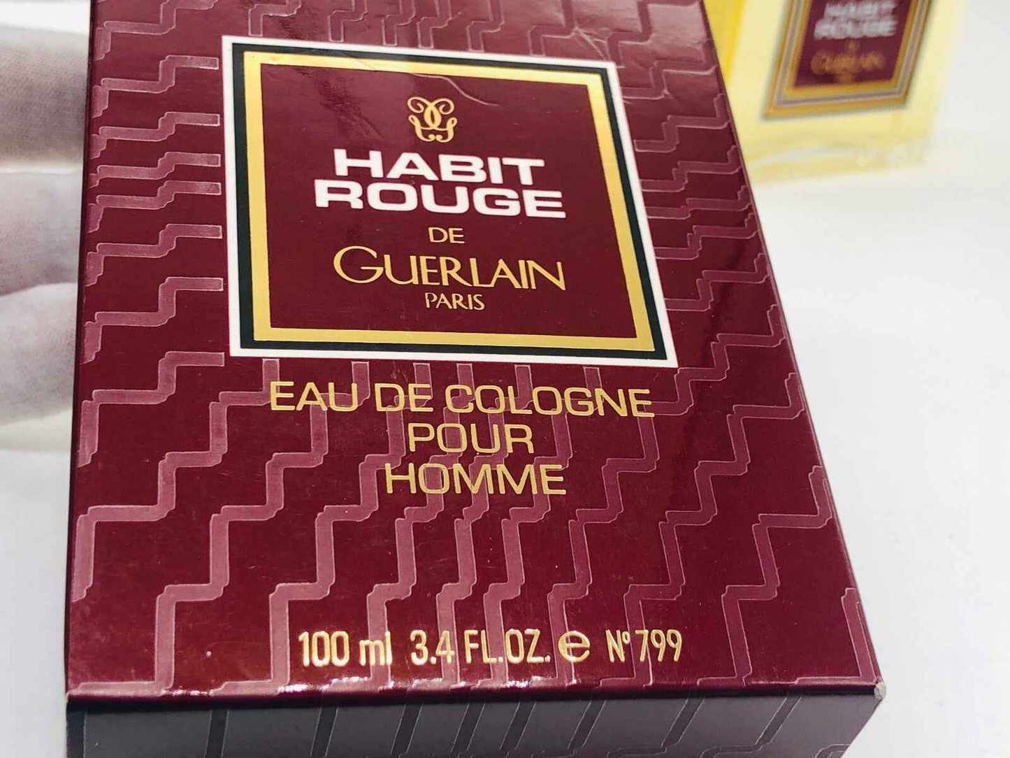 Scatola di profumo Guerlain Habit Rouge Vintage, eau de Cologne da 100 ml per uomo
