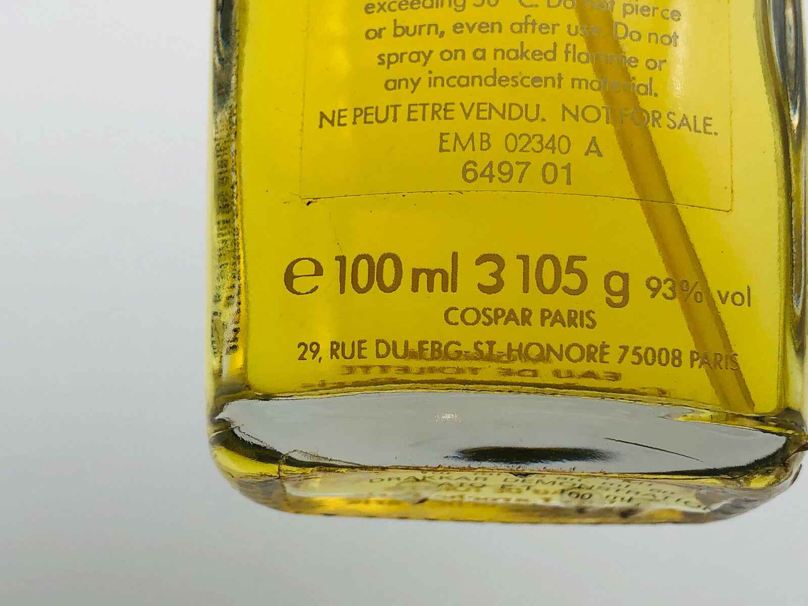 Flacone di Drakkar Guy Laroche Vintage da 100 ml con etichetta dettagliata sul contenuto