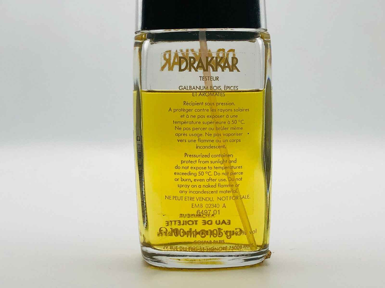 Flacone di profumo Drakkar Guy Laroche Vintage con essenza di galbano e spezie in formato tester
