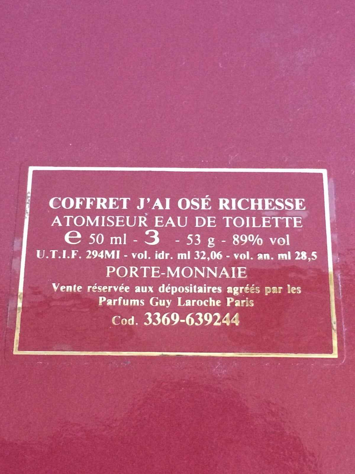 Cofanetto J'Ai Ose Guy Laroche Vintage con atomizzatore eau de toilette da 50 ml e portamonete