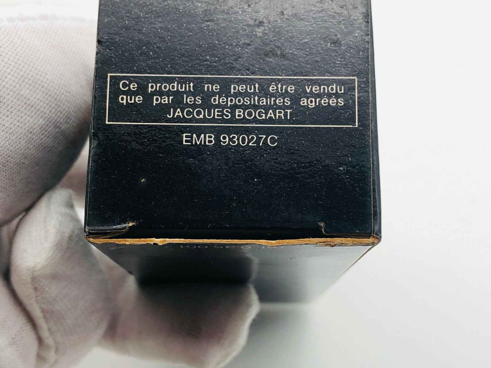 Scatola di Jacques Bogart Vintage con etichetta di autenticità e dettagli sul produttore