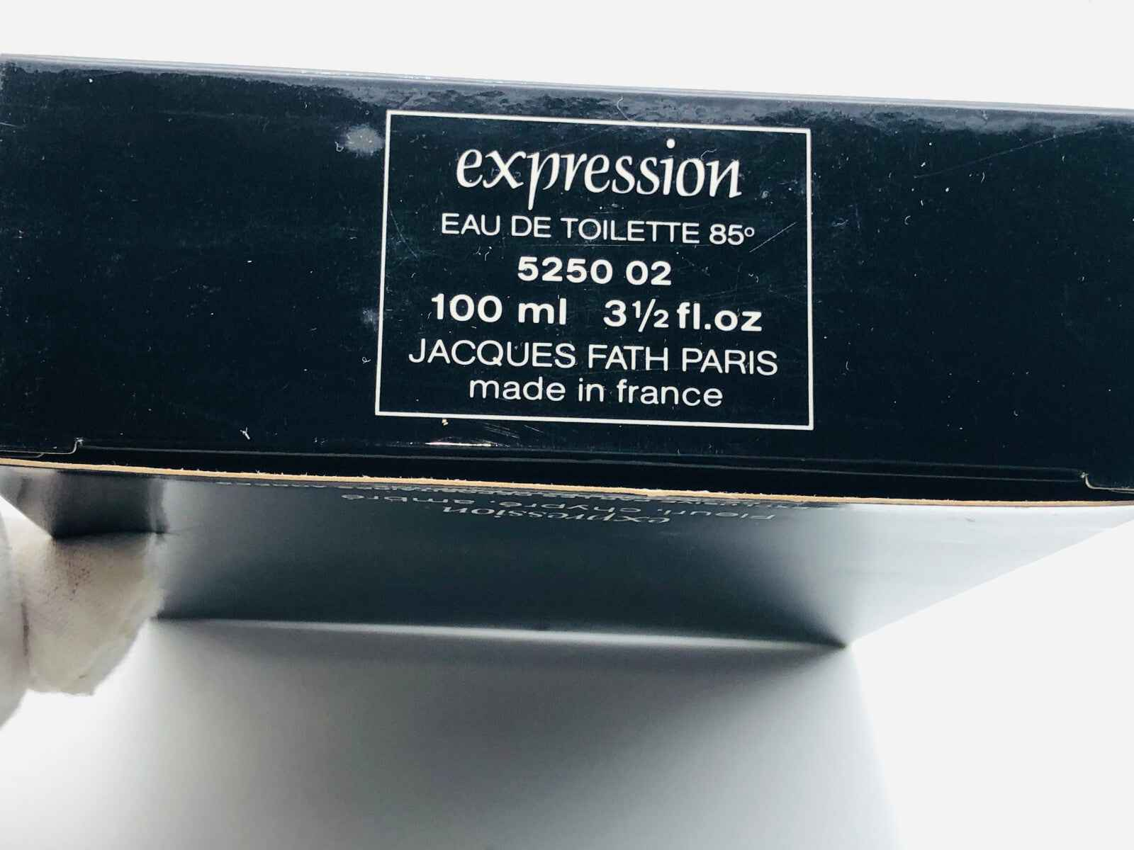 Scatola di Fath Expression Vintage Eau de Toilette da 100 ml con etichetta nera e dettagli eleganti