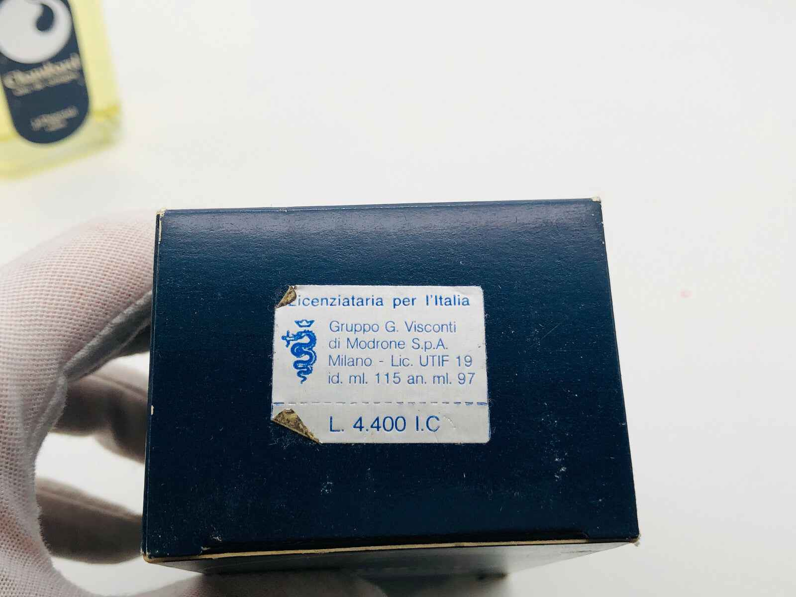 Scatola del Profumo Chambard Vintage con etichetta del fornitore per l'Italia