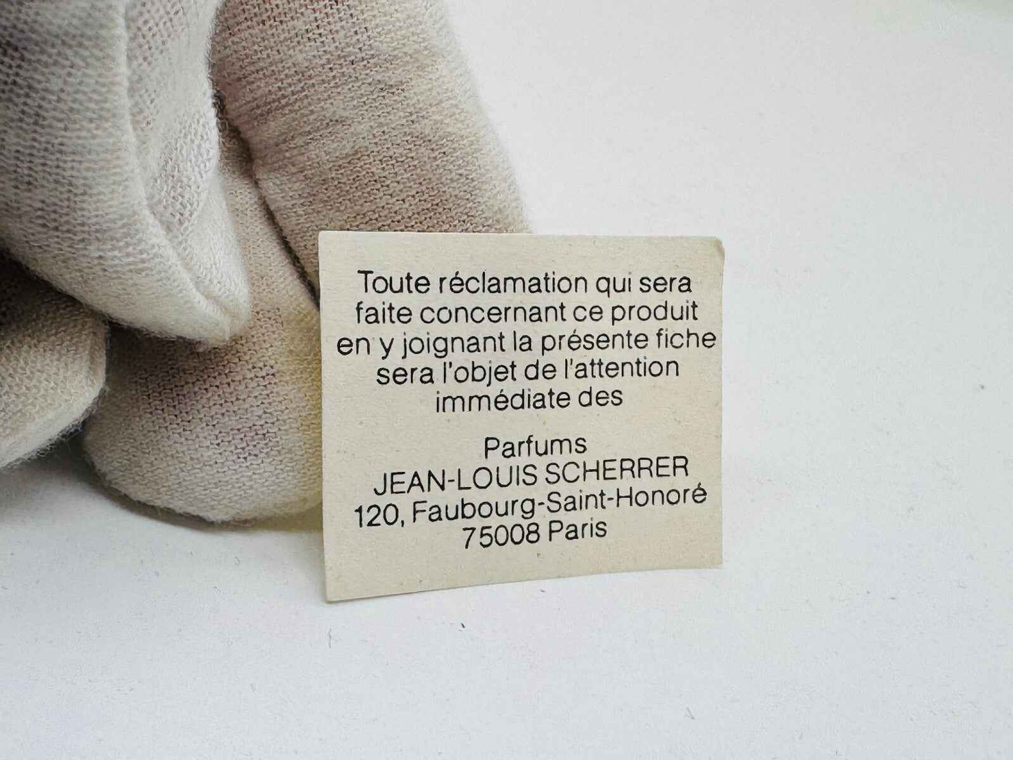 Etichetta del prodotto Jean Louis Scherrer 1 Parfum Extrait con informazioni sulla casa di profumi