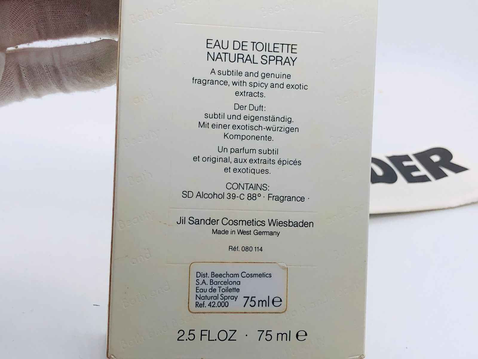 Profumo Eau de Toilette Jil Sander Bath And Beauty in spray naturale da 75 ml con estratti esotici