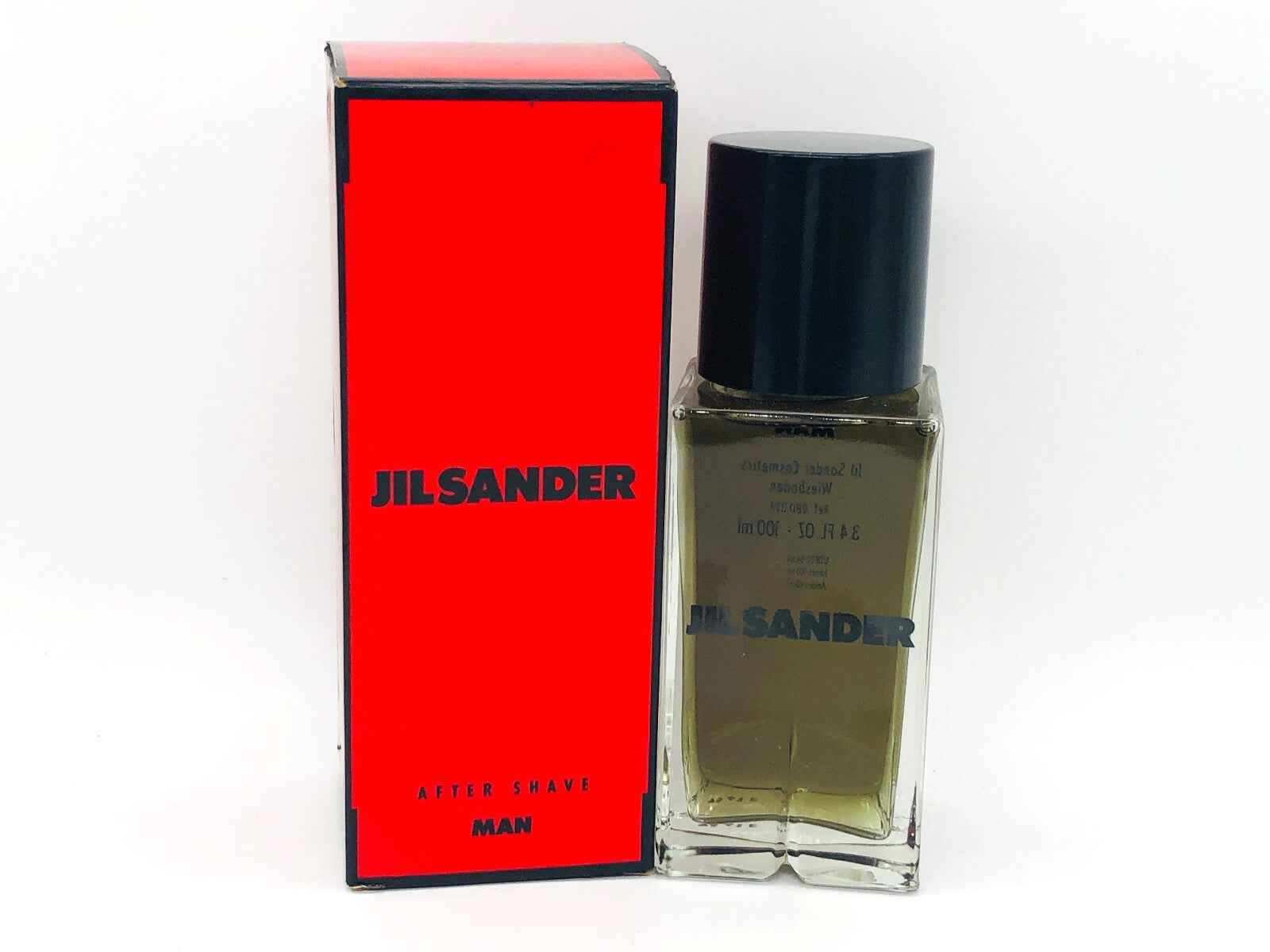 Eau de after shave Jil Sander Feeling Man in flacone elegante con confezione rossa