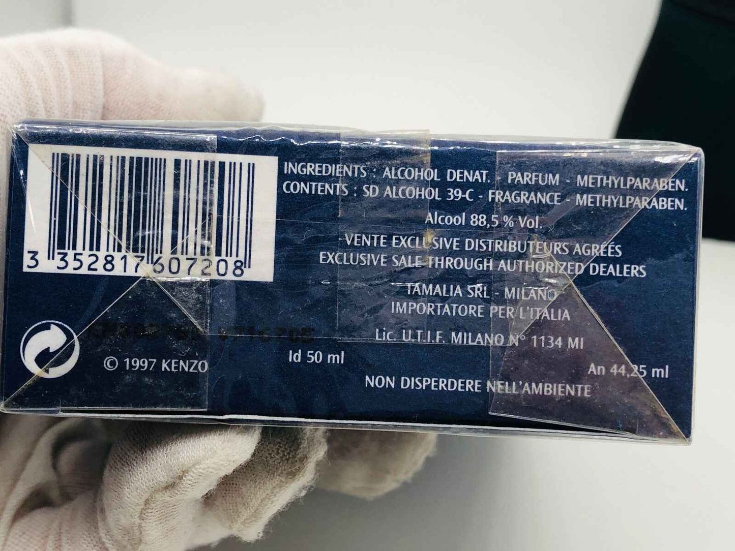 Confezione di Kenzo Pour Homme Vintage 50 ml con ingredienti e dettagli del prodotto