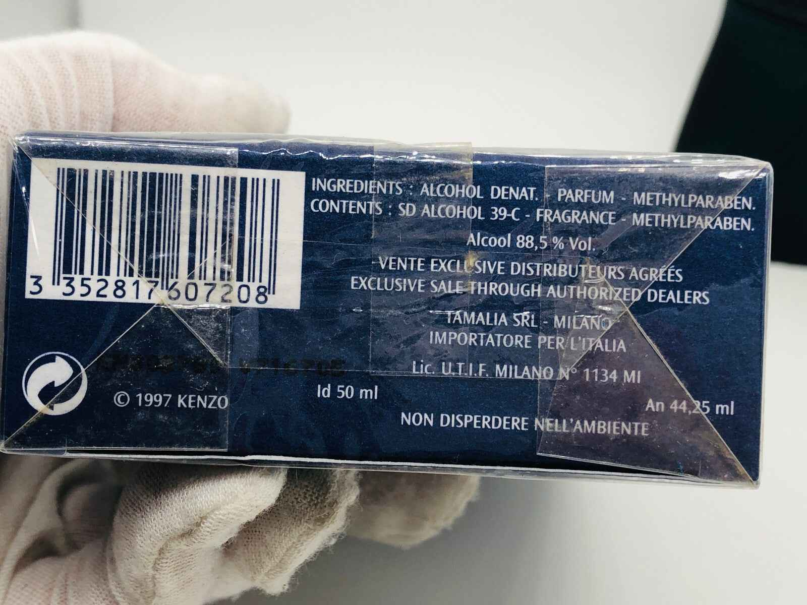 Confezione di Kenzo Pour Homme Vintage 50 ml con ingredienti e dettagli del prodotto
