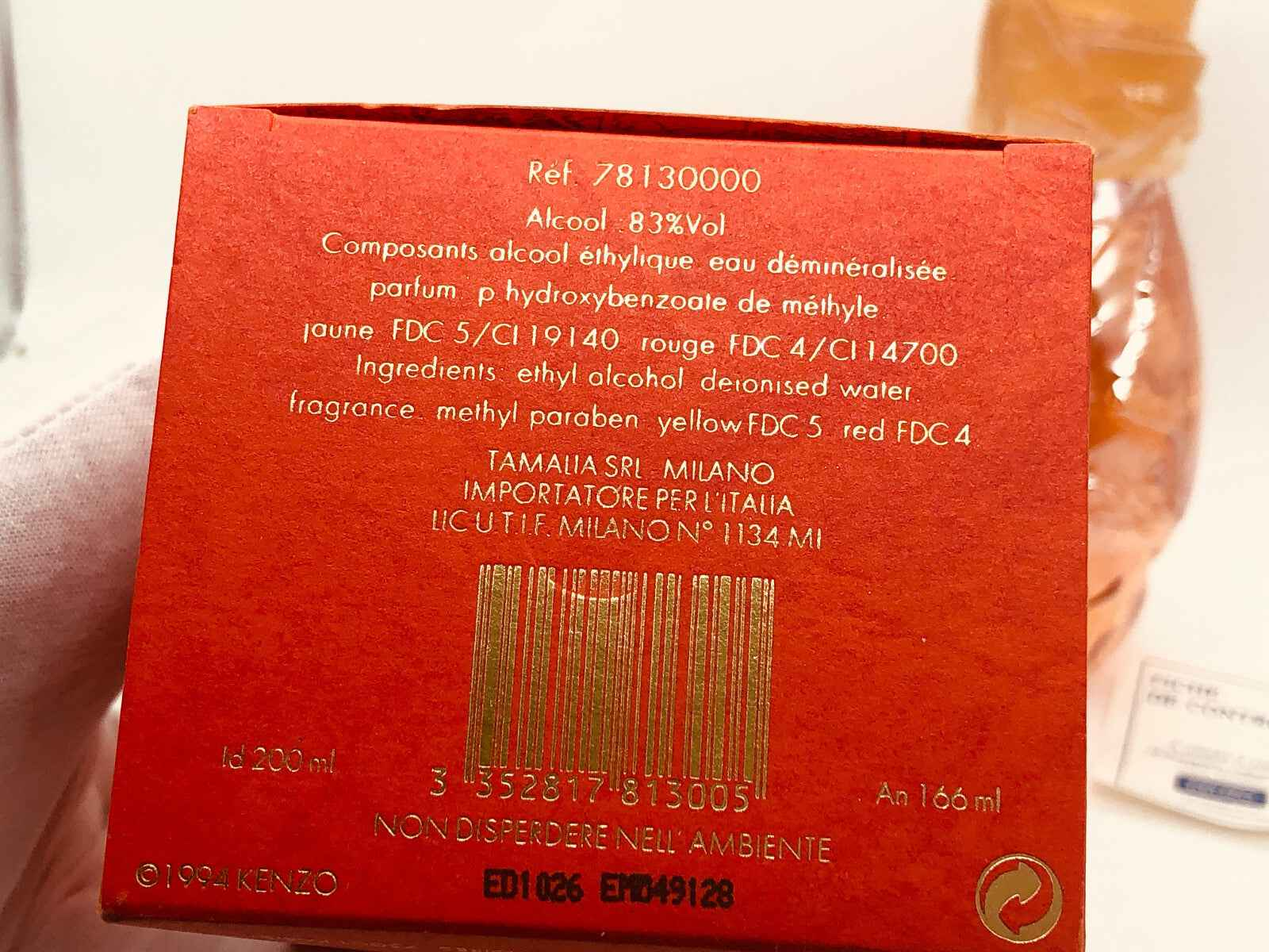 Scatola del Profumo Kenzo Kashaya con ingredienti e dettagli del prodotto in evidenza