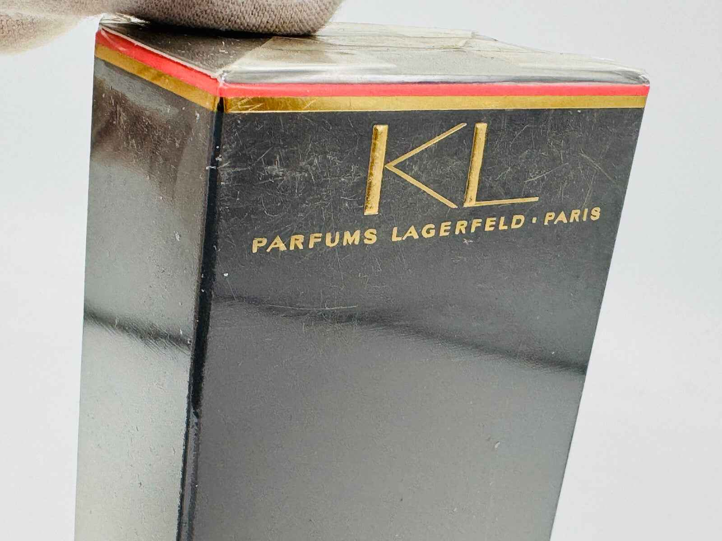Scatola del profumo Kl Karl Lagerfeld Vintage in confezione elegante e nera