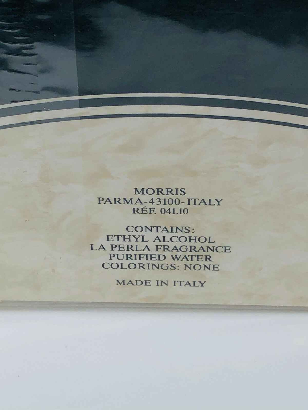 Flacone di profumo La Perla Vintage con ingredienti e dettagli di produzione in italiano