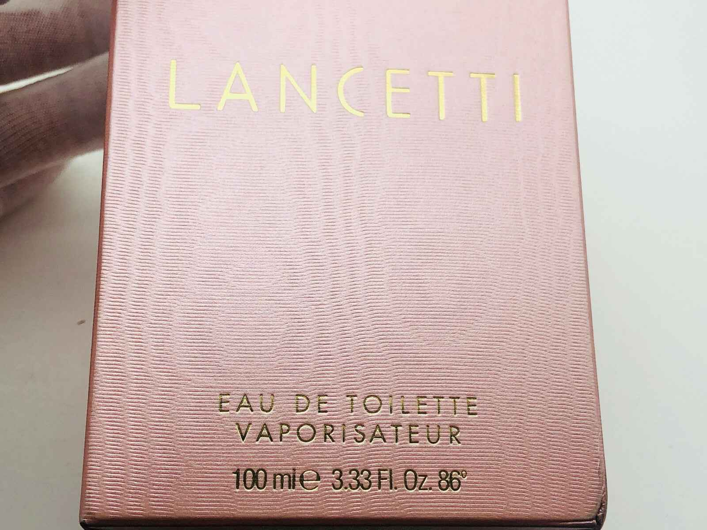 Scatola del profumo Lancetti Elle Vintage in rosa da 100 ml con dettagli dorati