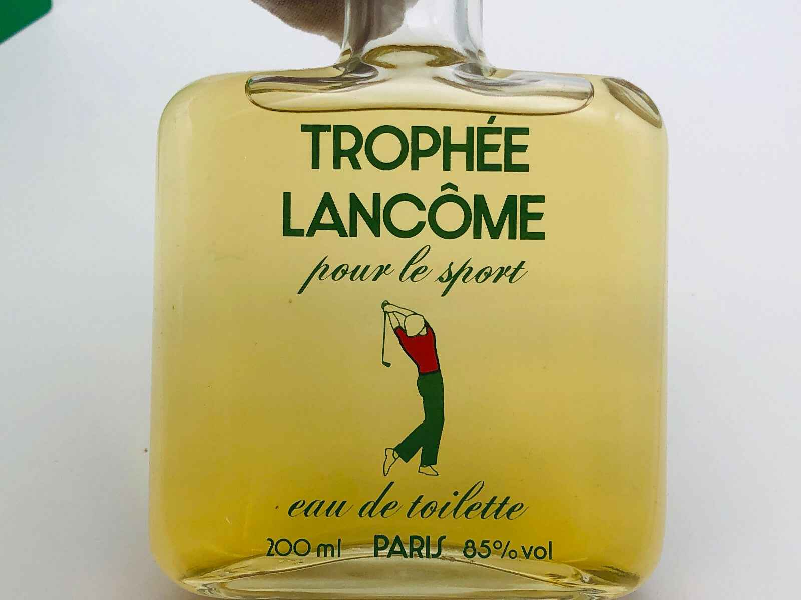 Flacone di profumo Trophée Lancôme Vintage in vetro da 200ml con etichetta sportiva