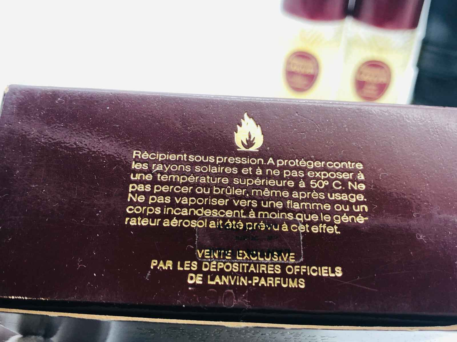 Scatola di profumo Monsieur Lanvin Vintage in confezione elegante con istruzioni per l'uso