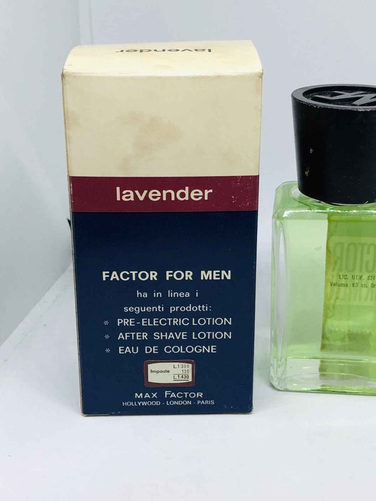 Max Factor For Men Lavender, lozione dopo barba e eau de cologne in confezione elegante