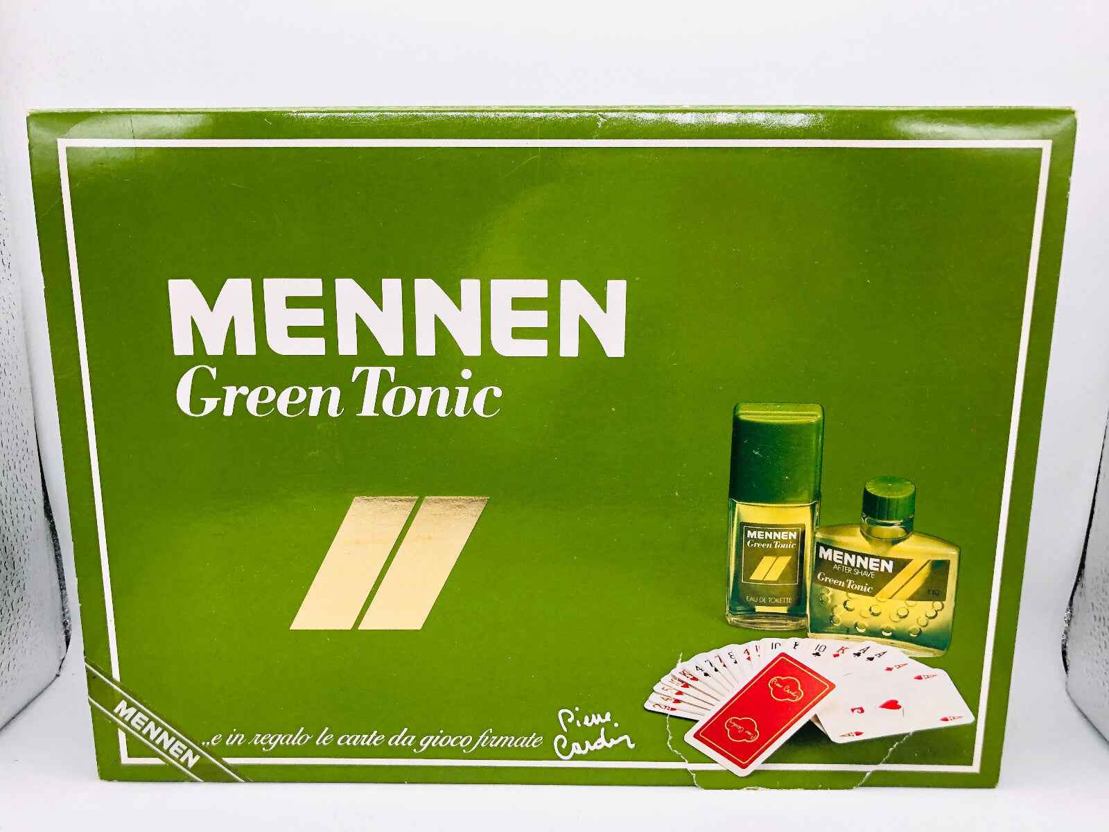 Confezione regalo di profumo Green Tonic Mennen con flaconi e carte da gioco incluse