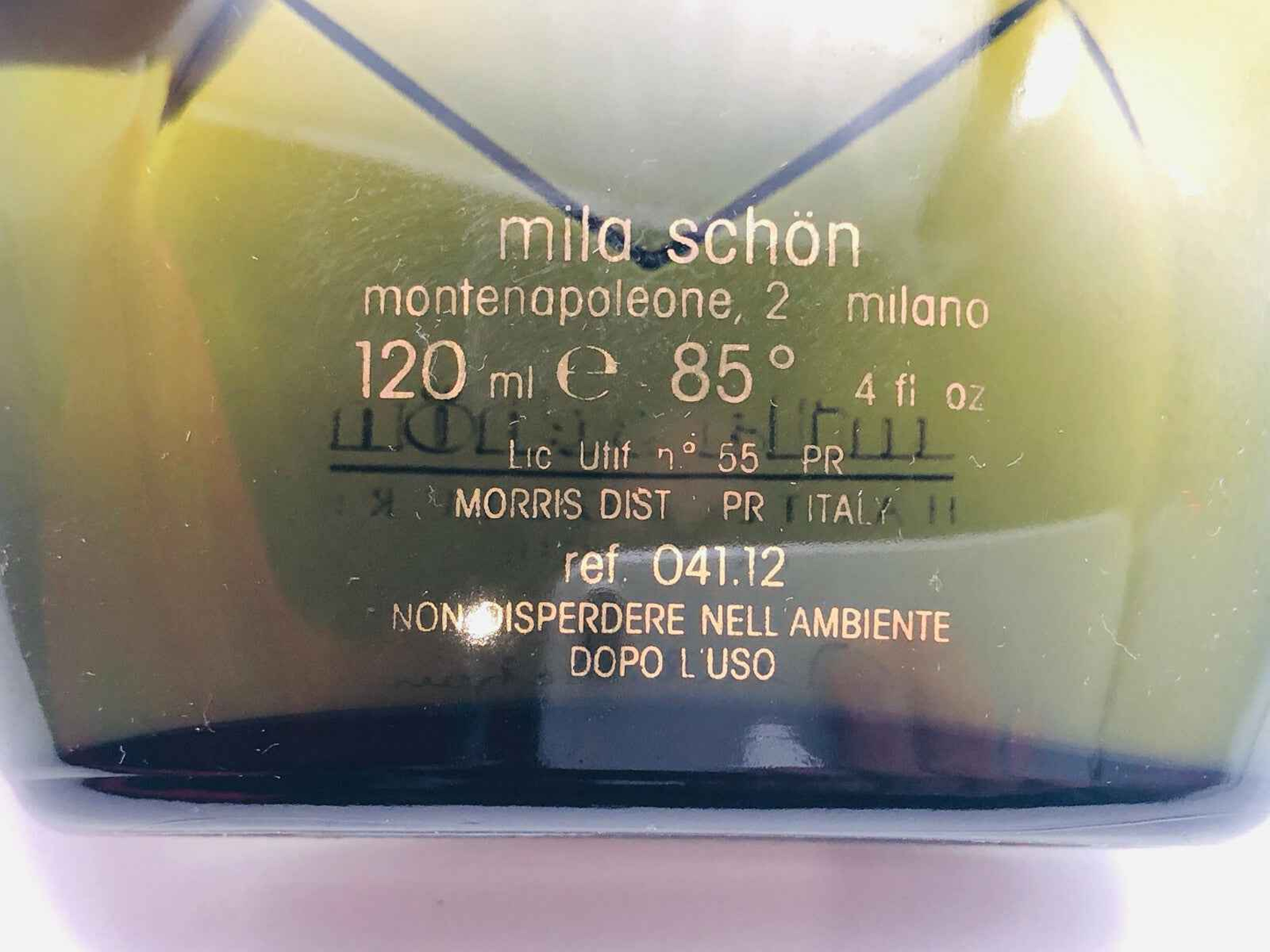 Flacone di profumo Mila Schon Haute Couture Vintage da 120 ml con design elegante e raffinato