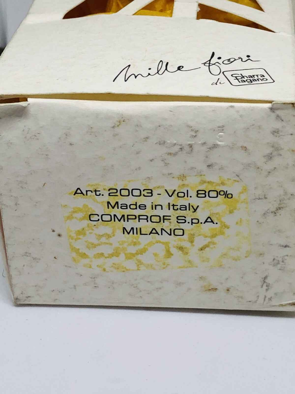 Scatola del profumo Sharra Pagano Mille Fiori di alta qualità, realizzato in Italia