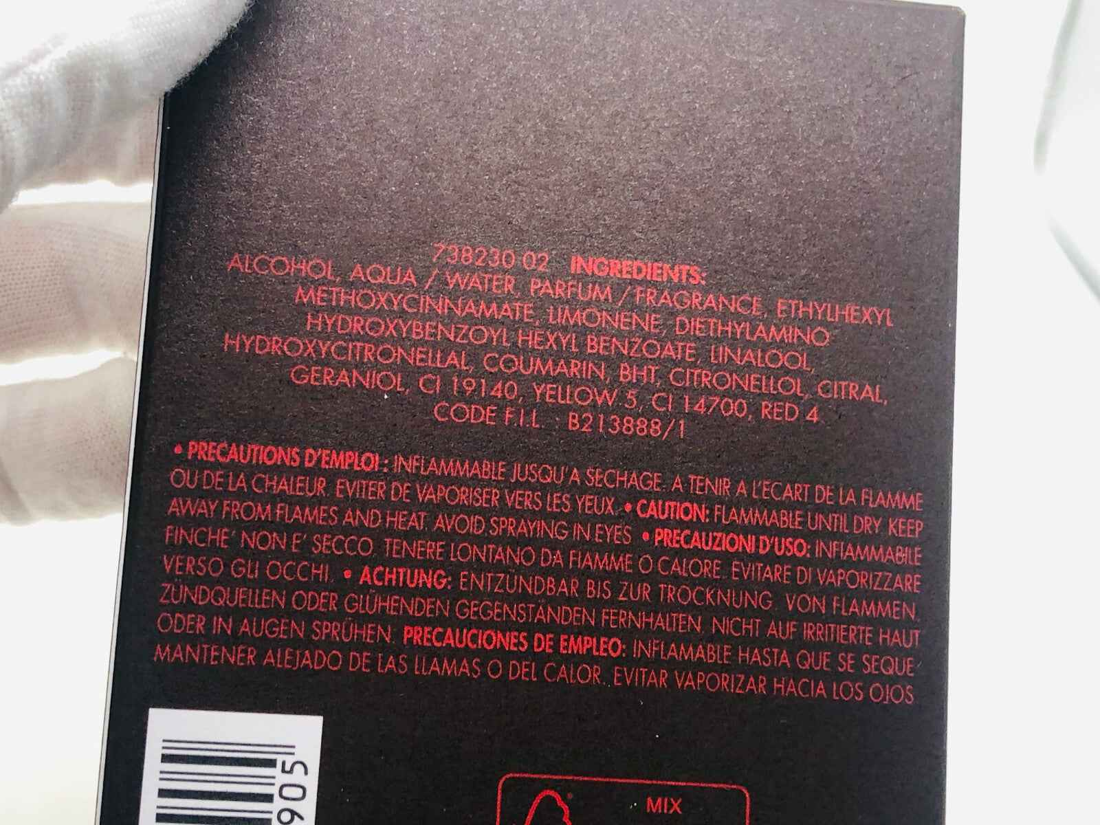 Ingredienti del prodotto Minotaure Paloma Picasso Vintage su confezione elegante e dettagliata