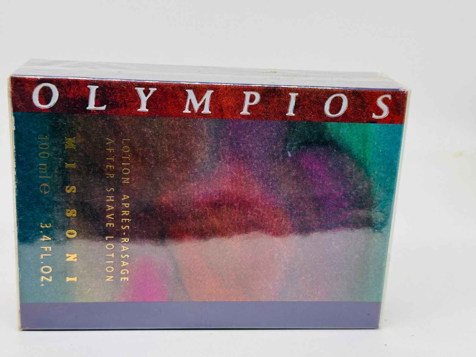 Dopo barba Missoni Olympios Vintage in confezione da 100 ml con design colorato e moderno