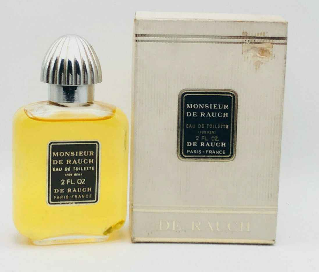 Flacone di Eau de Toilette Monsieur De Rauch Vintage con confezione elegante in bianco e nero