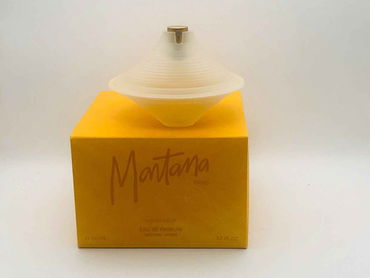 Profumo Vintage Montana in flacone elegante con confezione gialla per un tocco di classe