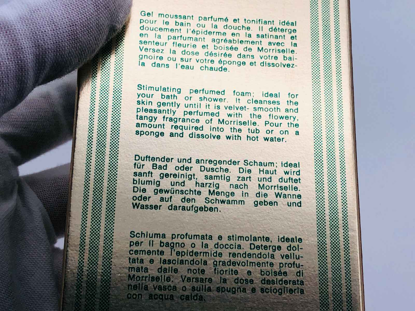 Gel schiumoso profumato Morriselle Morris Vintage con fragranza delicata per bagnoschiuma rivitalizzante