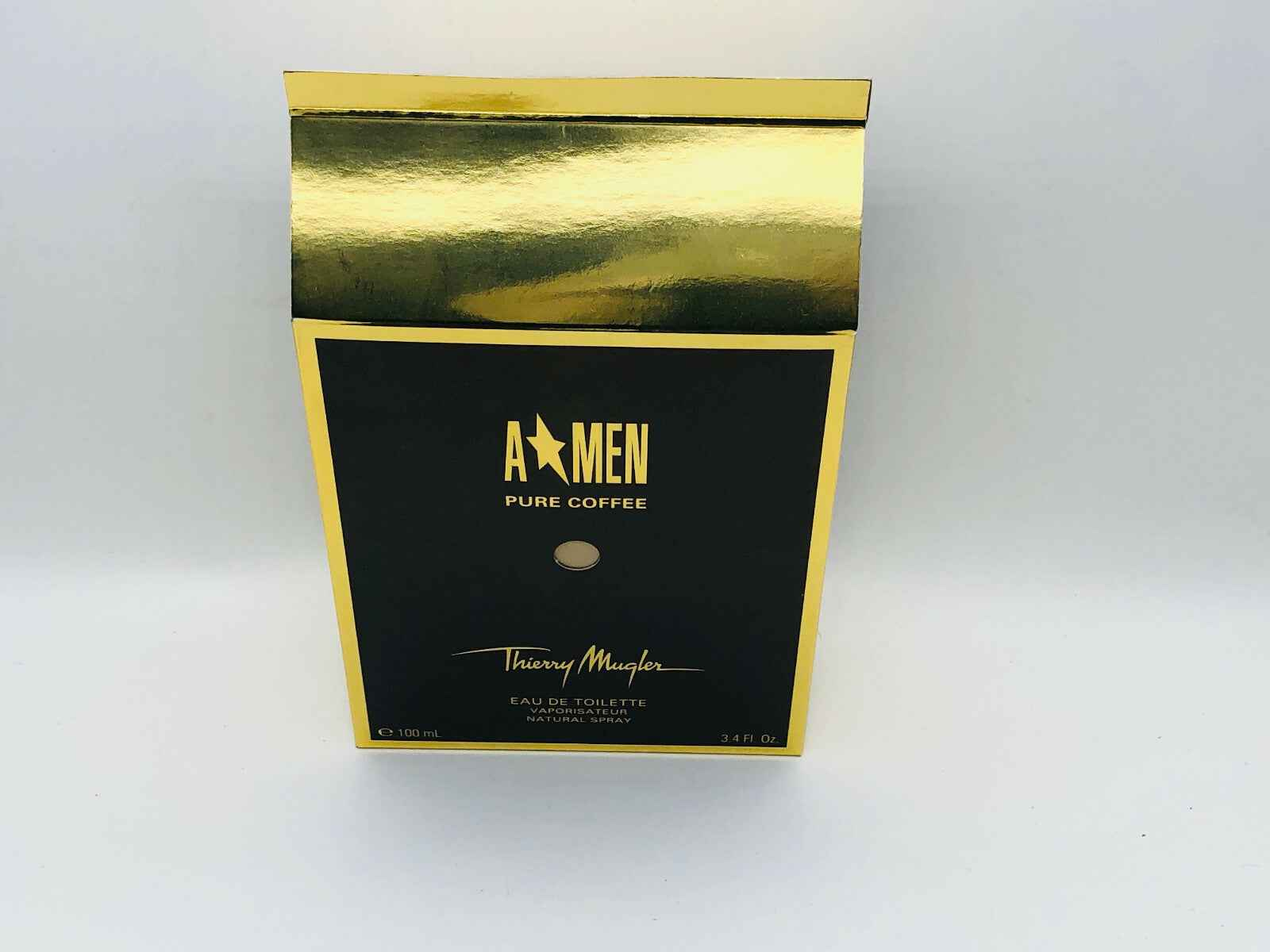 Scatola di profumo vintage Mugler A Men Pure Coffee in confezione elegante e accattivante