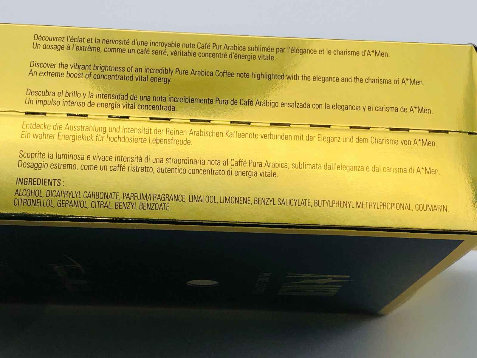 Scatola di Profumo Vintage Mugler A Men con note di caffè puro e ingredienti esclusivi