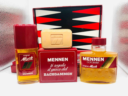 Set vintage Musk Mennen Profumo con deodorante e sapone originale in confezione regalo