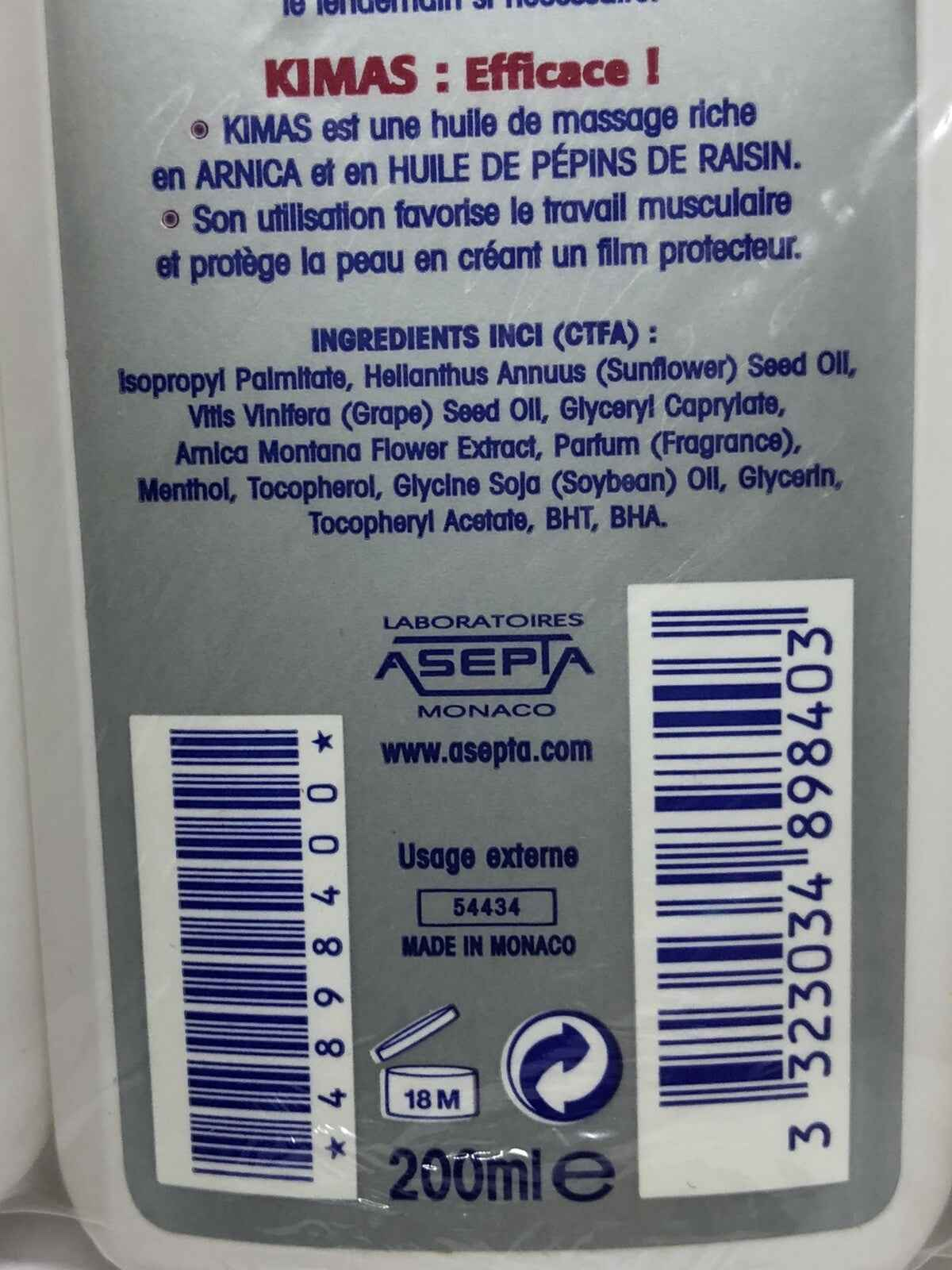 Olio Arnica Akileine Kimas 200ml per massaggi e benessere muscolare