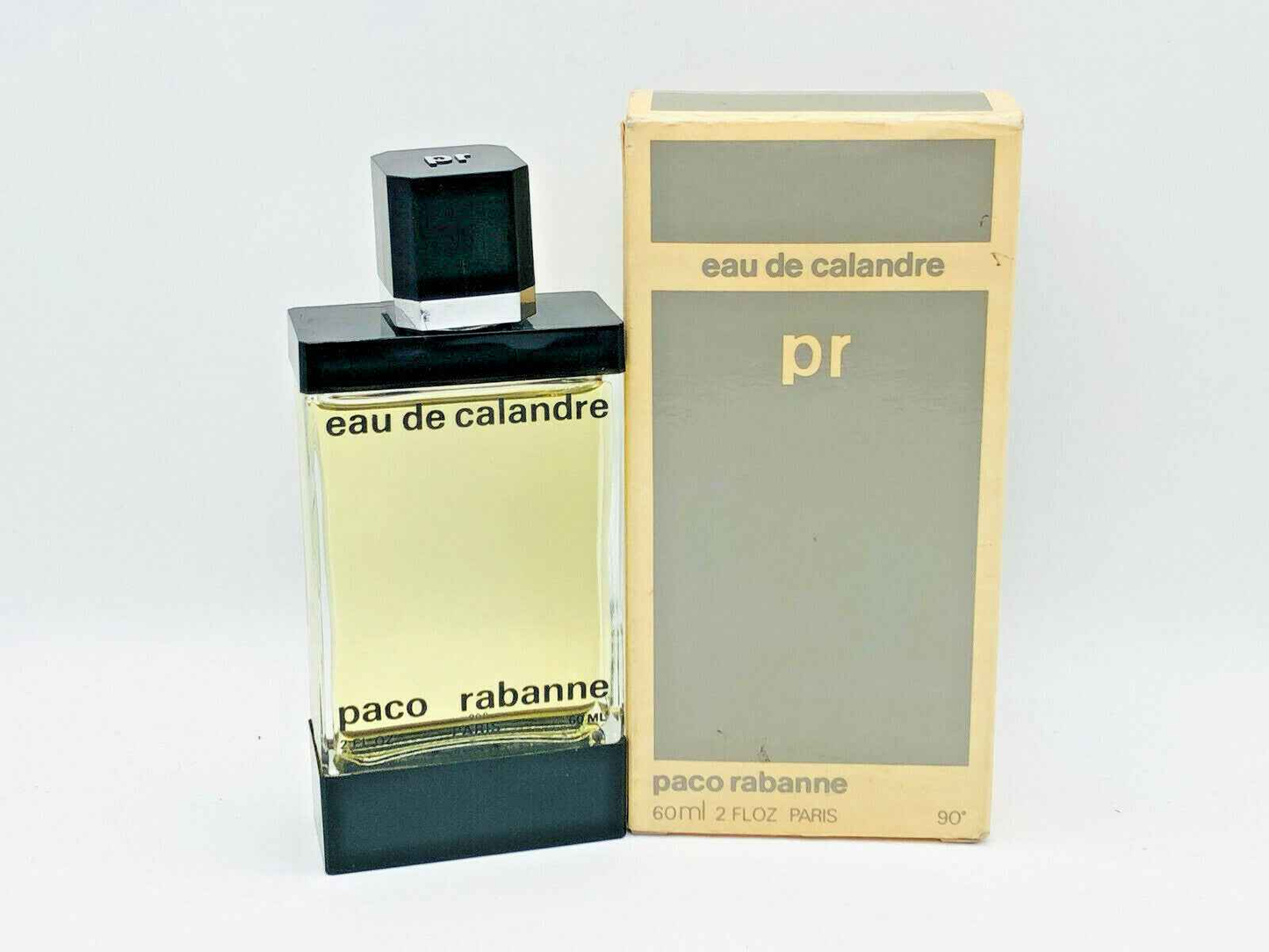 Profumo Eau De Calandre Paco Rabanne con flacone trasparente e scatola elegante per un tocco sofisticato
