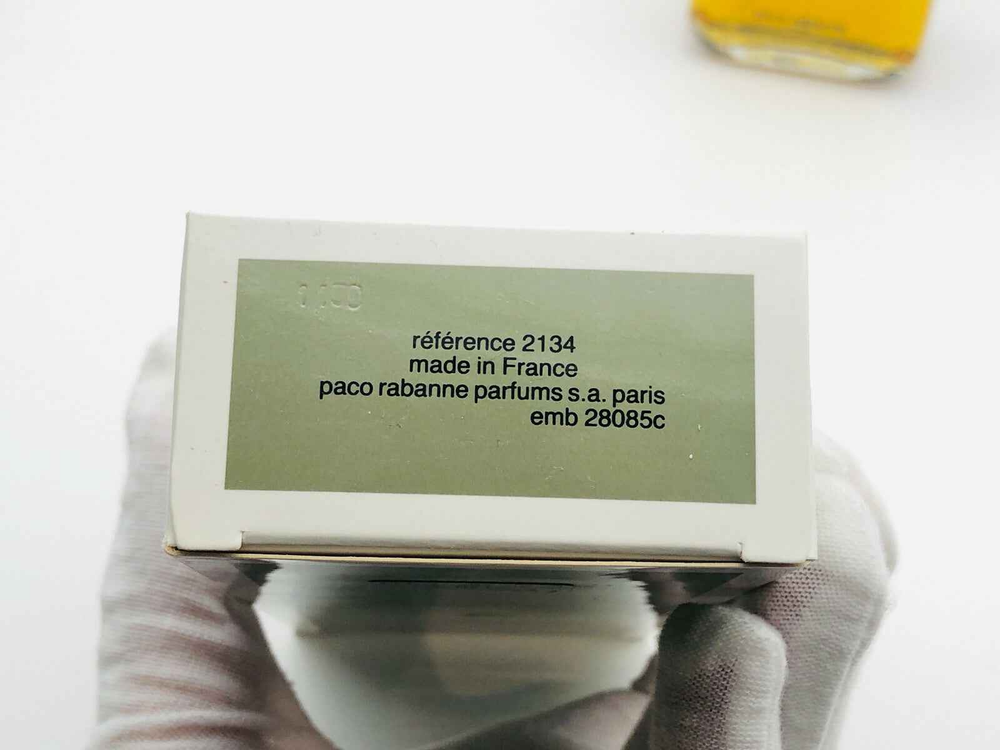 Scatola di Paco Rabanne Pour Homme Vintage con riferimento e dettagli della produzione in Francia
