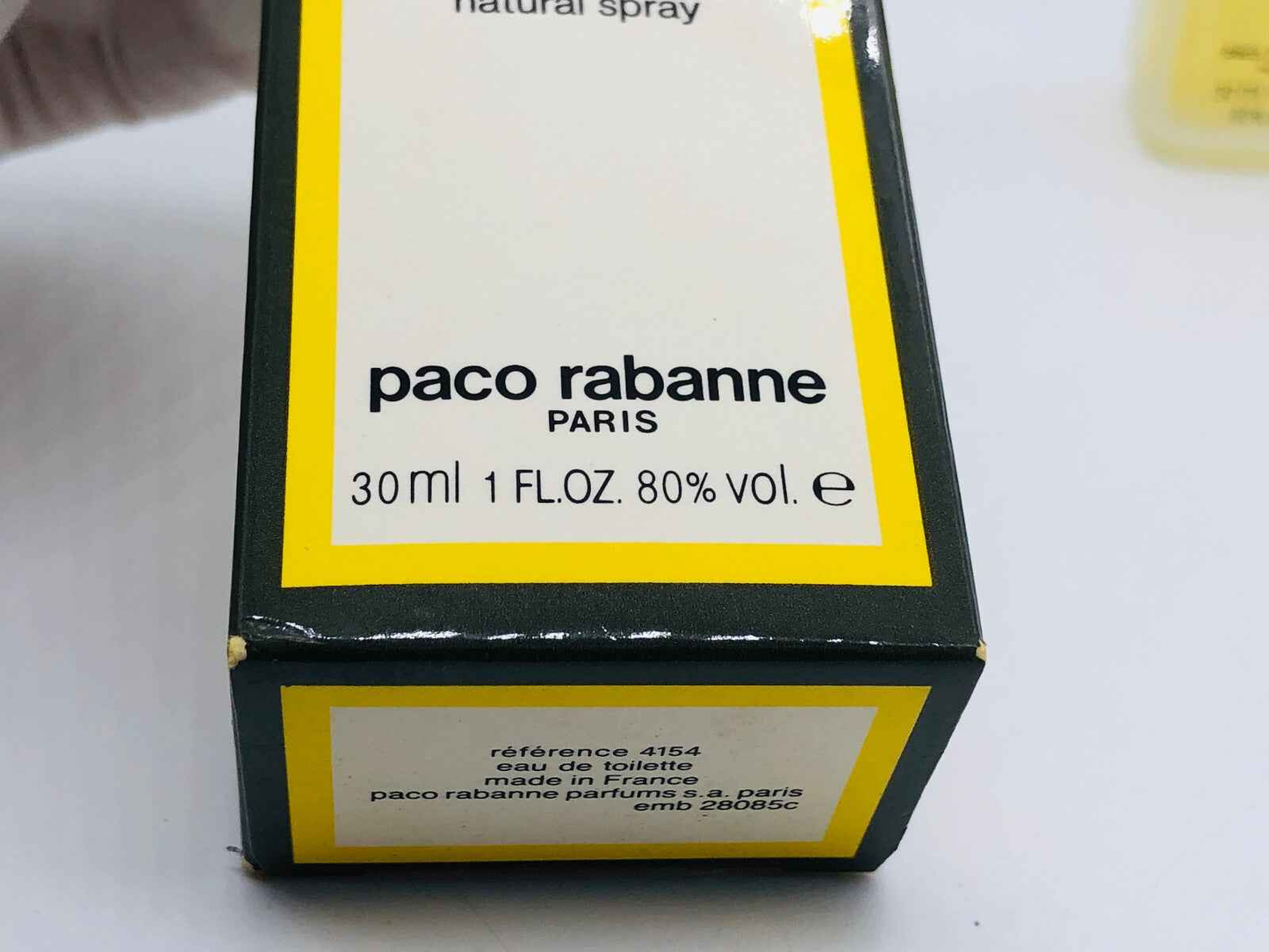 Scatola del Profumo Sport De Paco Rabanne da 30 ml con etichetta dettagliata