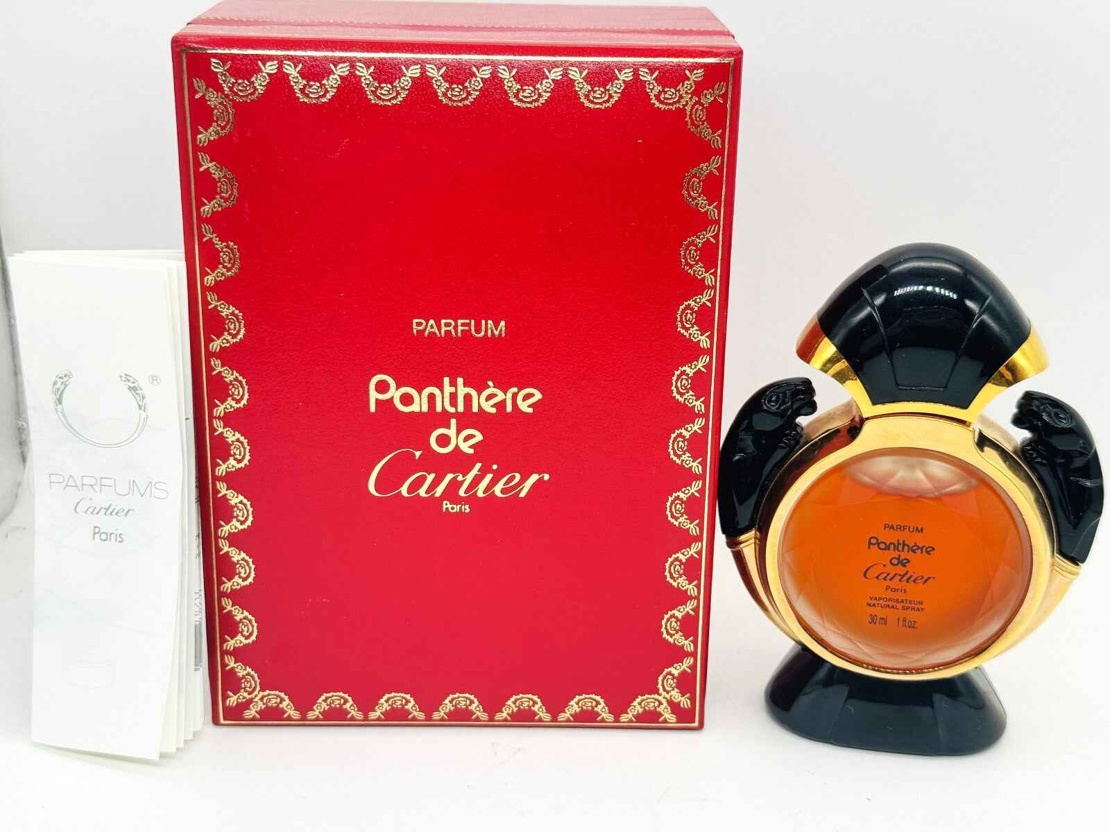 Profumo Panthere Cartier Vintage in flacone elegante con confezione originale rosse