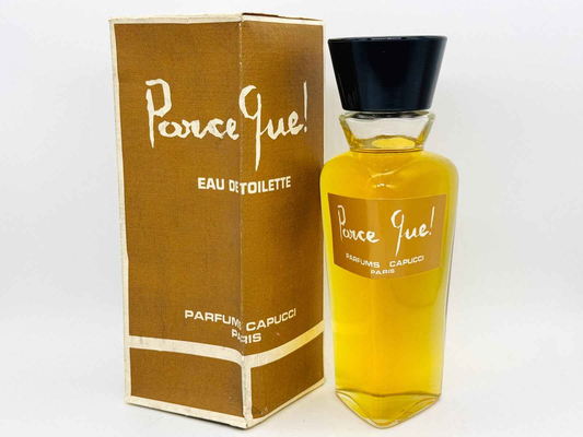 Profumo Parce Que Capucci in flacone con etichetta marrone e confezione originale