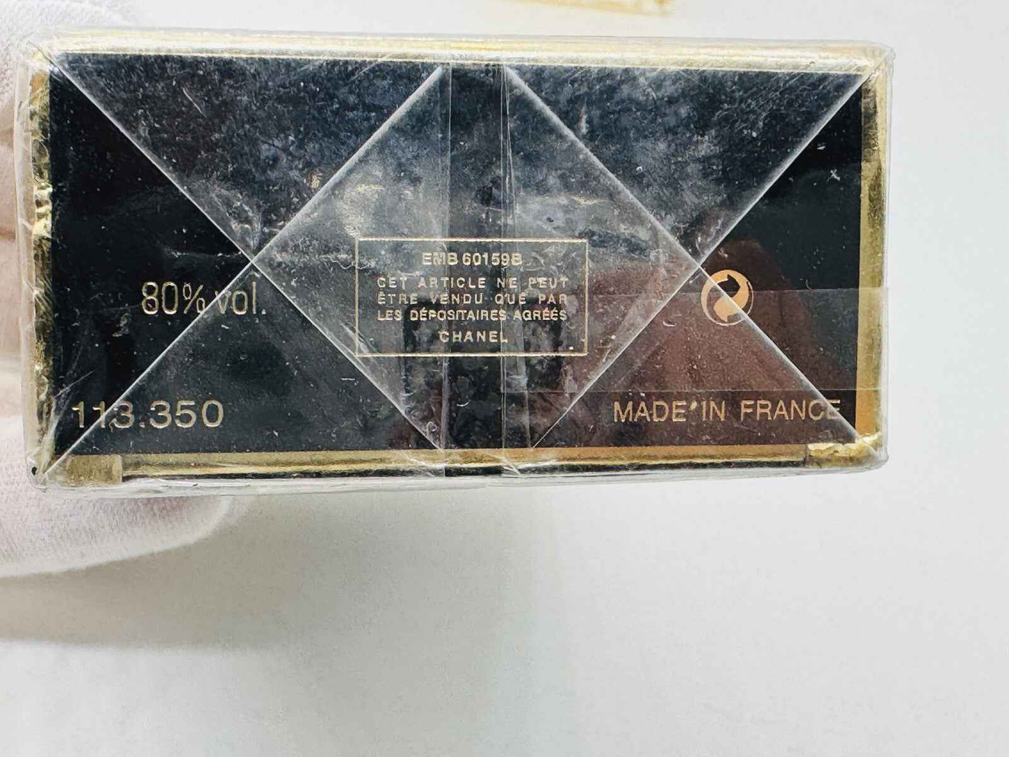 Scatola vintage del profumo Coco Chanel Vintage con marchio e specifiche del prodotto
