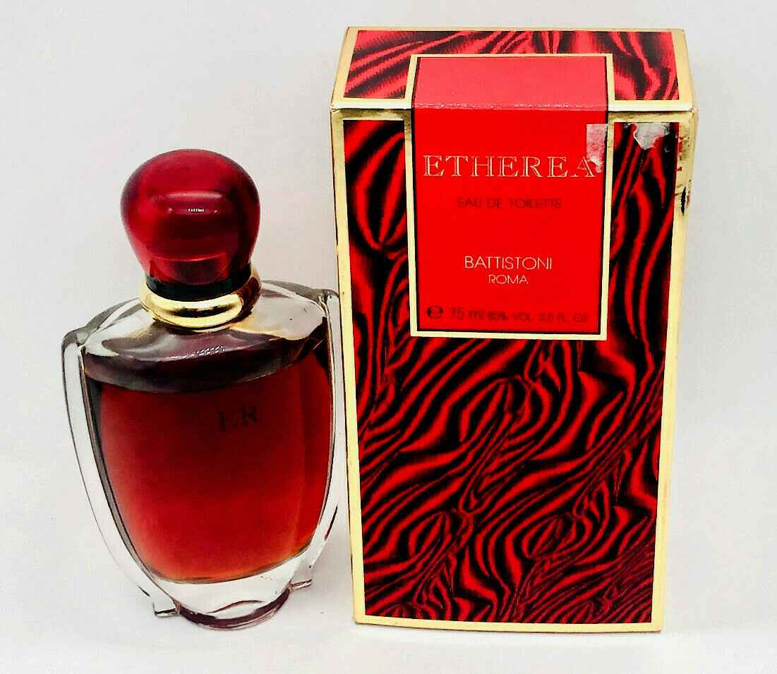 Profumo Etherea Battistoni Vintage in flacone elegante con confezione distintiva rossa e nera