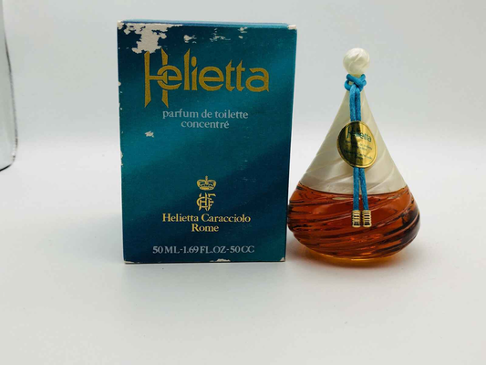 Profumo Helietta Caracciolo in flacone a forma di goccia con confezione elegante da 50 ml