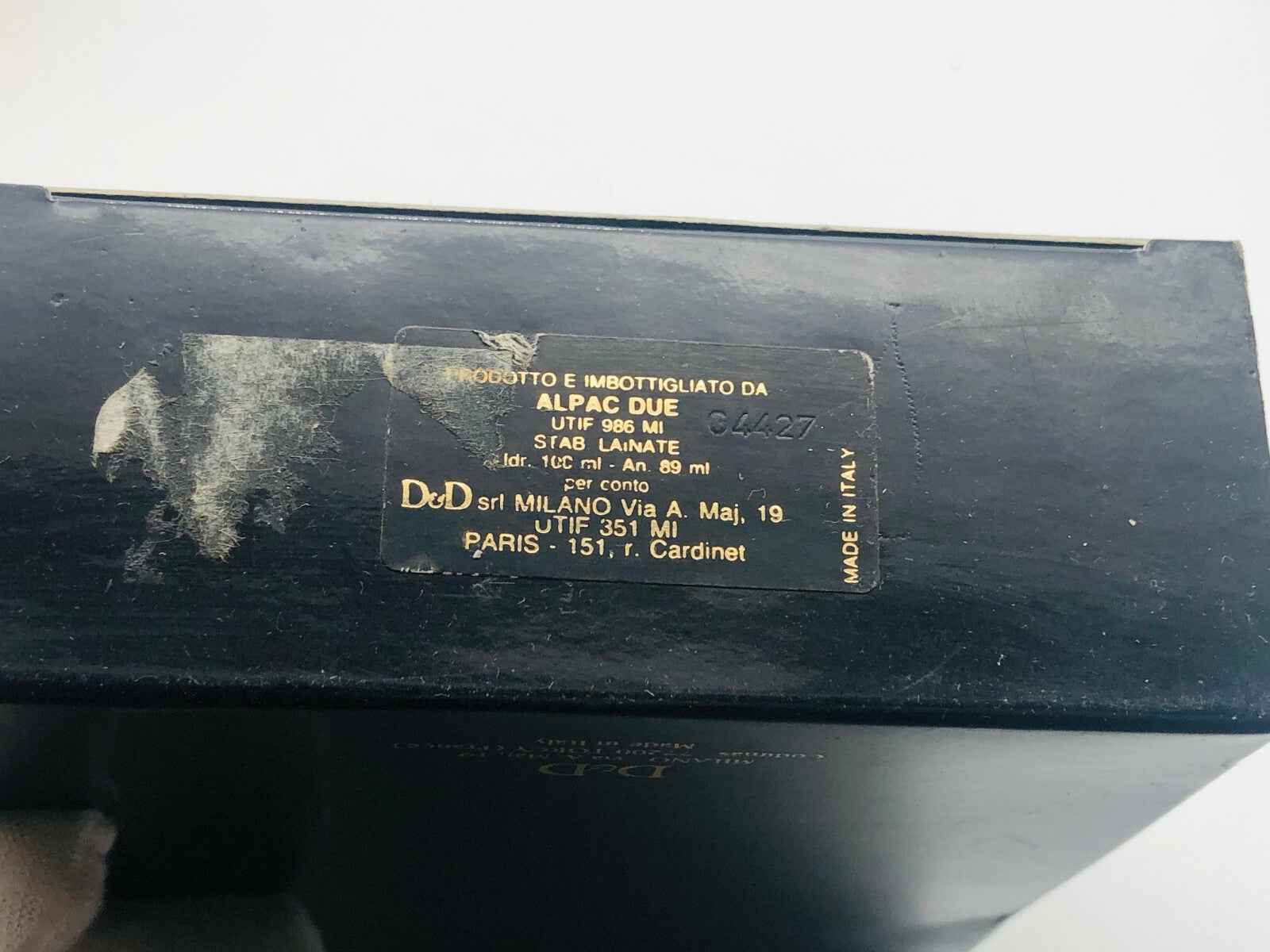 Scatola di profumo Je T Aime Vintage di ALPAC DUE con etichetta originale e design elegante