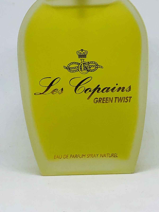 Profumo Les Copains Green Twist in bottiglia gialla con spray naturale per un aroma fresco