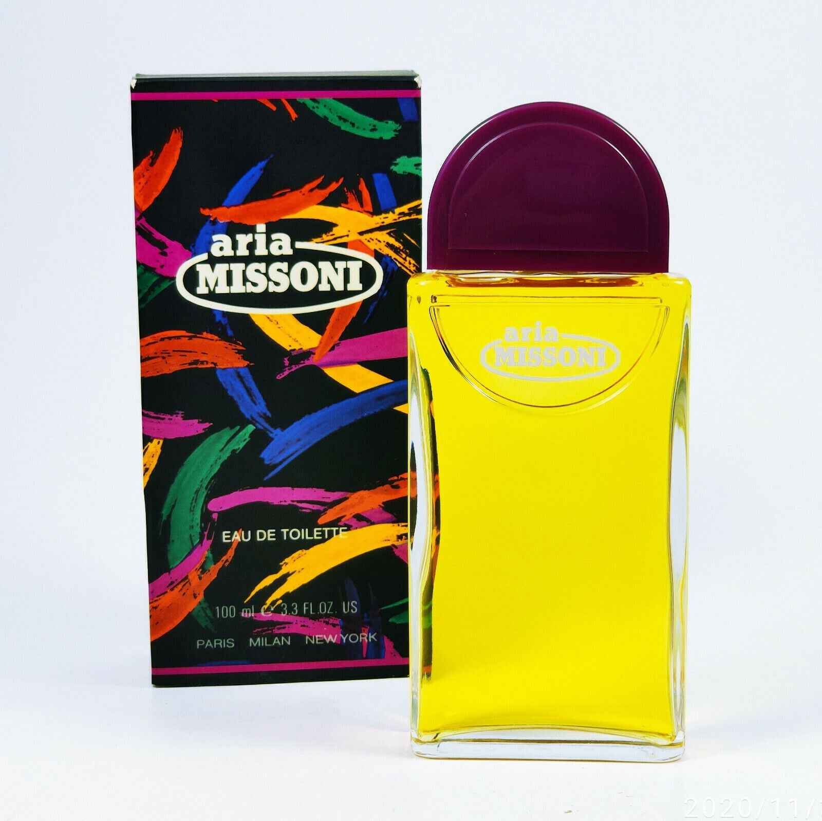 Profumo Missoni Aria in flacone giallo con scatola colorata per una fragranza fresca e vivace