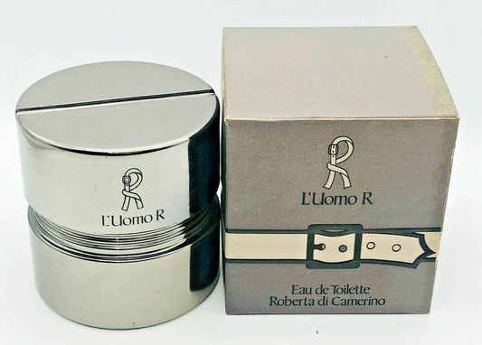 Profumo Roberta Di Camerino Vintage in confezione elegante con flacone metallico e scatola decorata