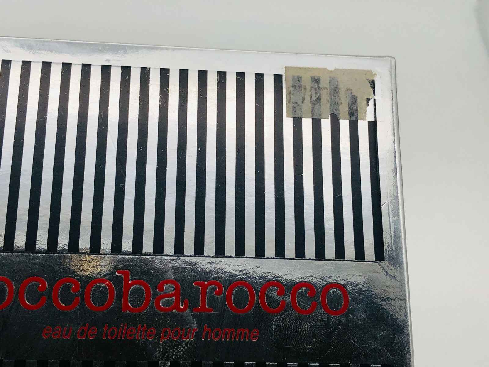 Confezione di profumo Roccobarocco Vintage con design a righe in bianco e nero per uomo