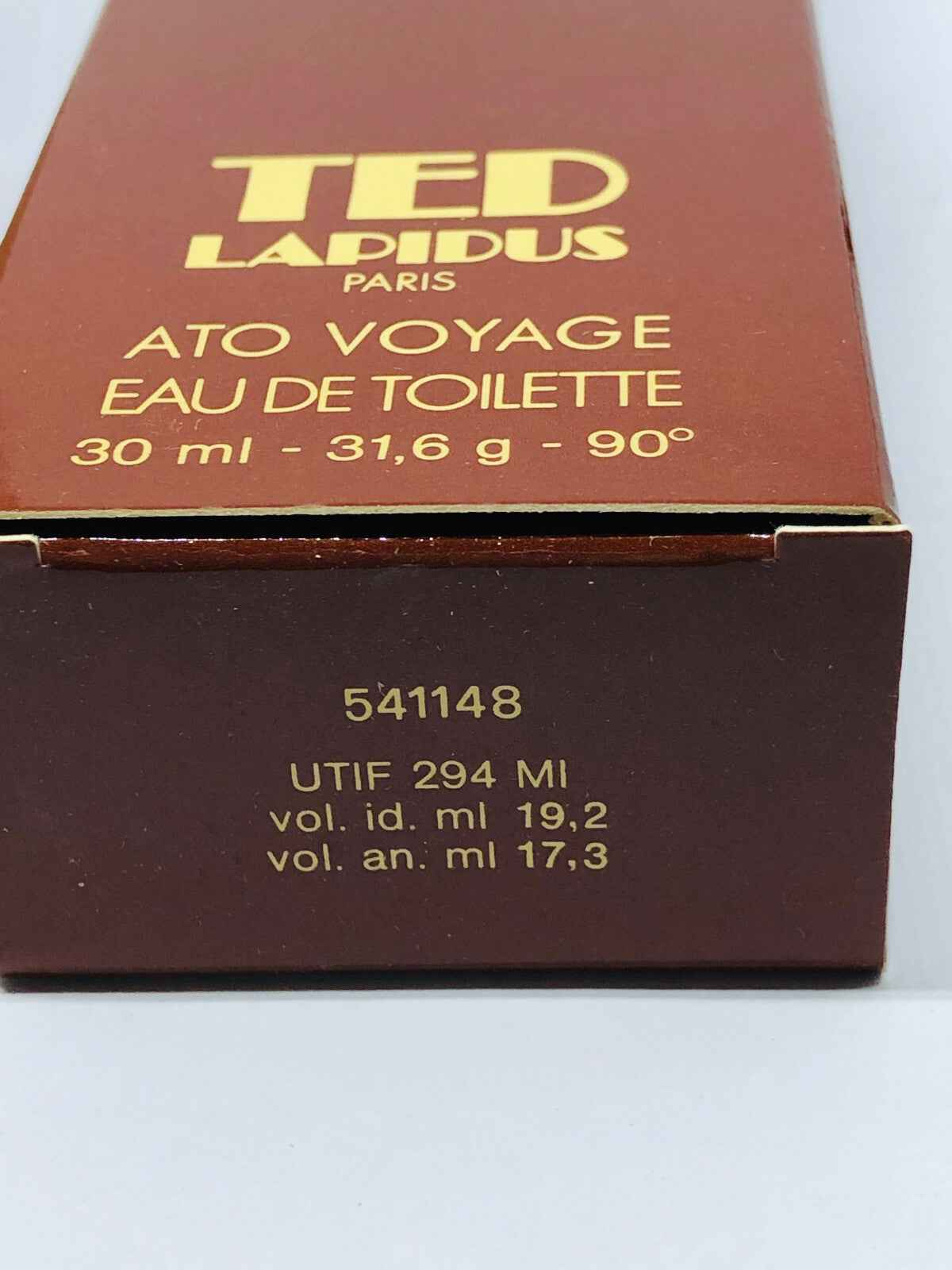 Scatola di profumo Ted Lapidus Vintage Eau de Toilette da 30 ml in elegante confezione marrone