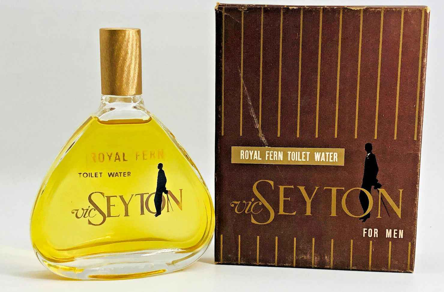 Profumo Vic Seyton Royal Fern Toilet Water per uomini in bottiglia distintiva con confezione vintage