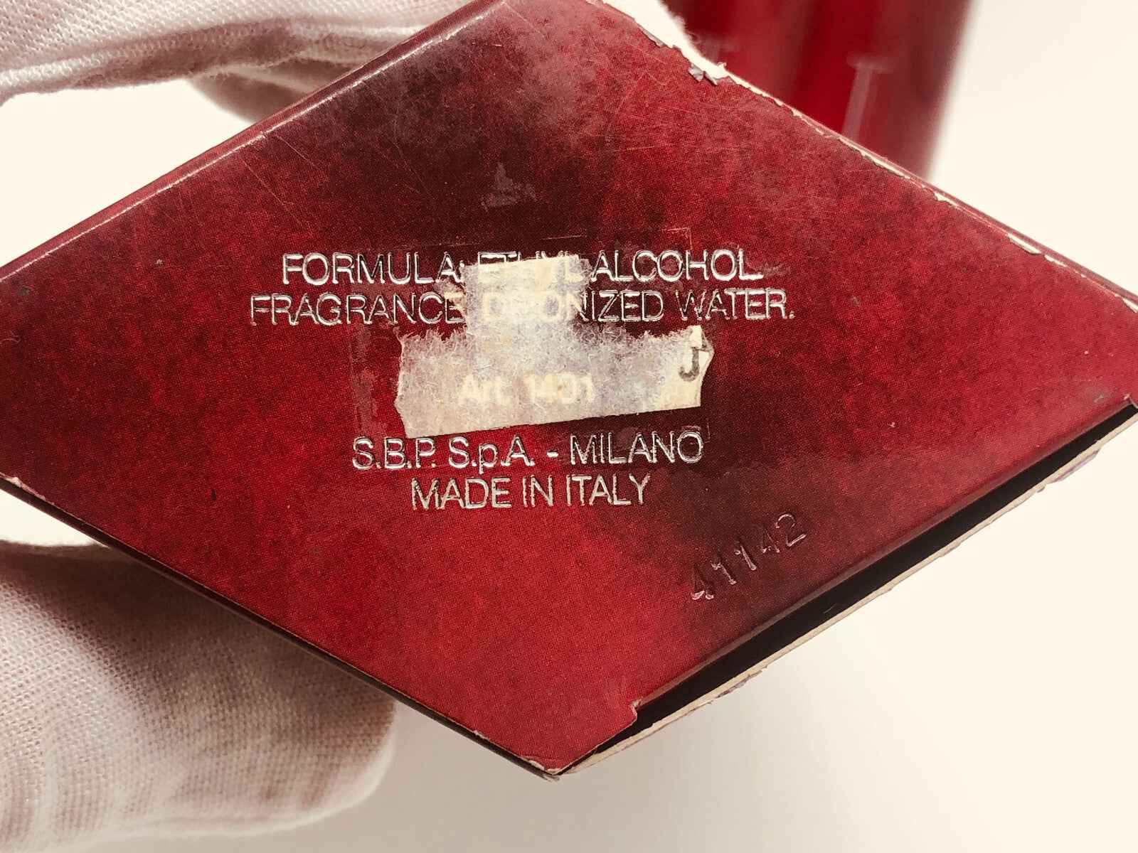 Scatola del profumo vintage Il Lancetti con etichetta rovinata, in stile classico italiano